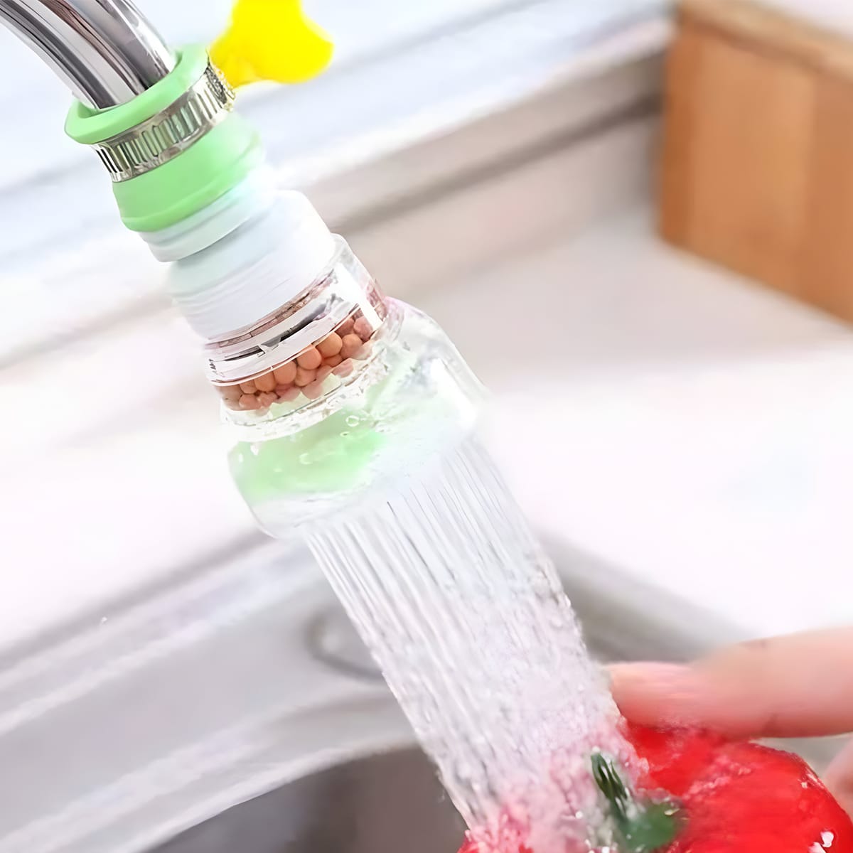 Filtro ahorrador de agua, purificador de agua, limpia tus espacios de forma mas rapida.