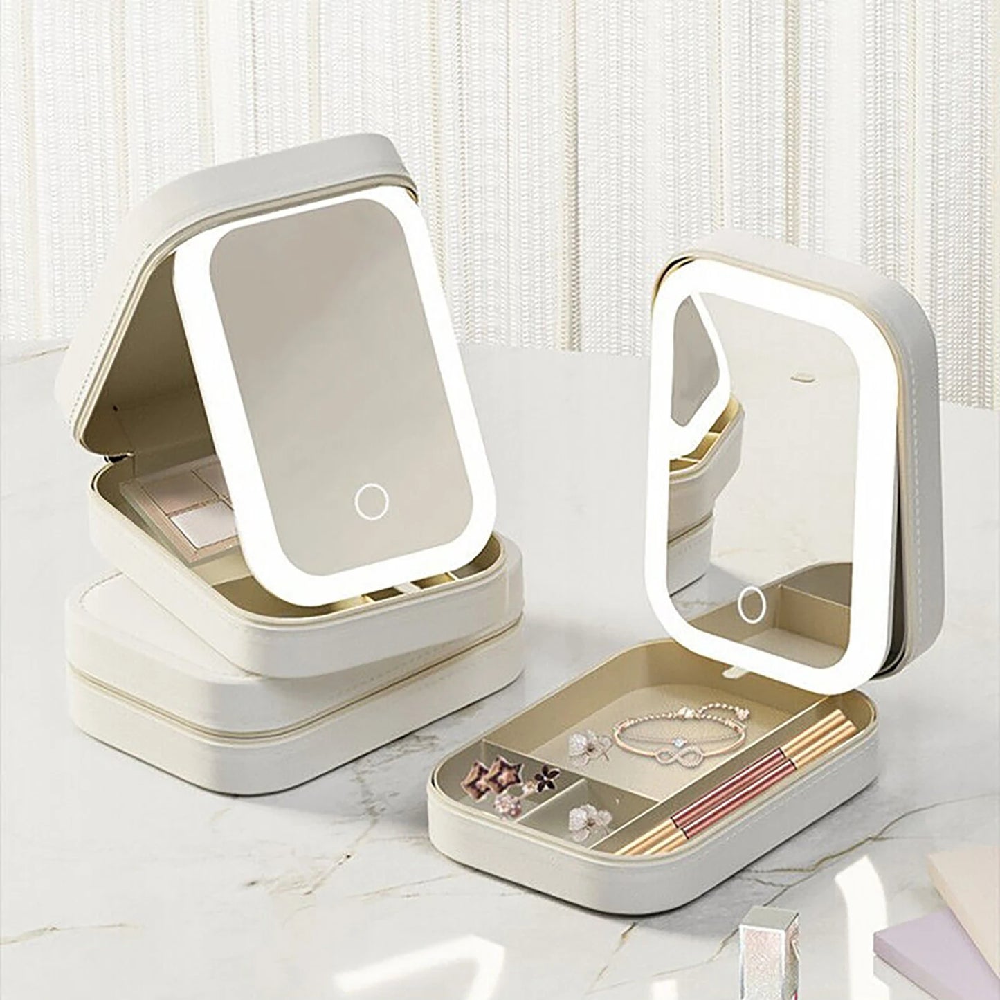 LumiTouch: Organizador De Maquillaje Con Espejo Led